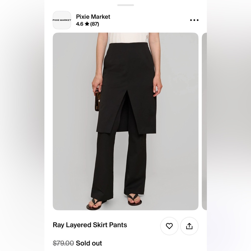 Pixie Market Ray Layered Skirt Pants